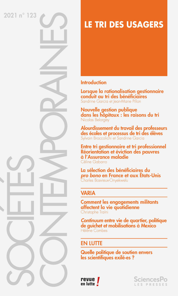 Soci&eacute;t&eacute;s contemporaines sur tri des usagers